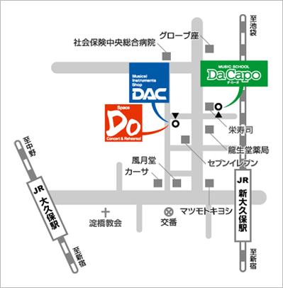DAC スペースDoへの地図 DAC スペースDoへの地図
